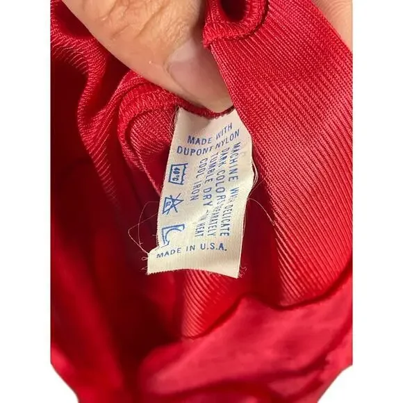 Vintage Vanity Fair Red Sheer Lace Sexy Lingerie Cami Women's Size 34 - Picture 5 of 6